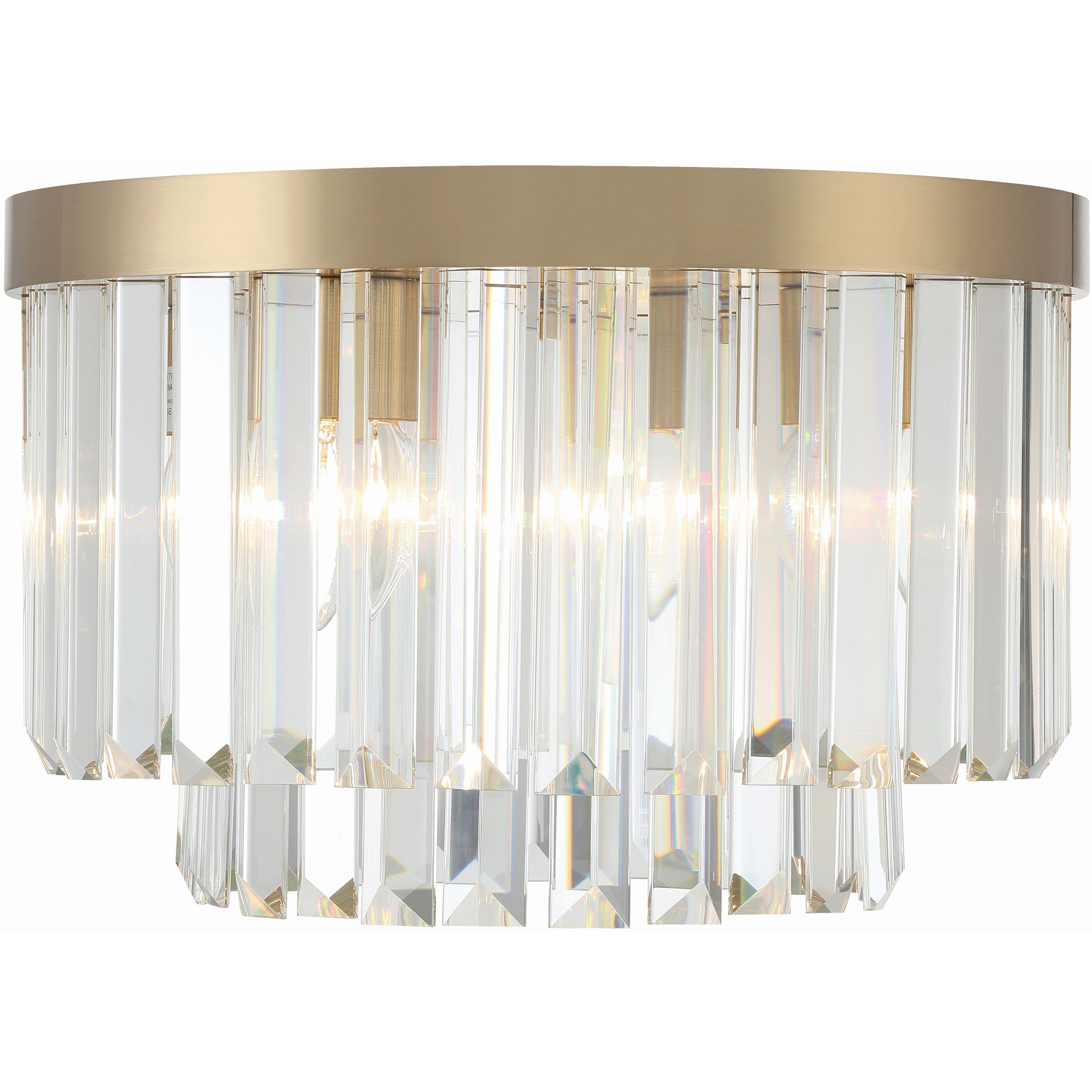 Hayes 4 Light 16 inch Aged Brass Flush Ceiling Light