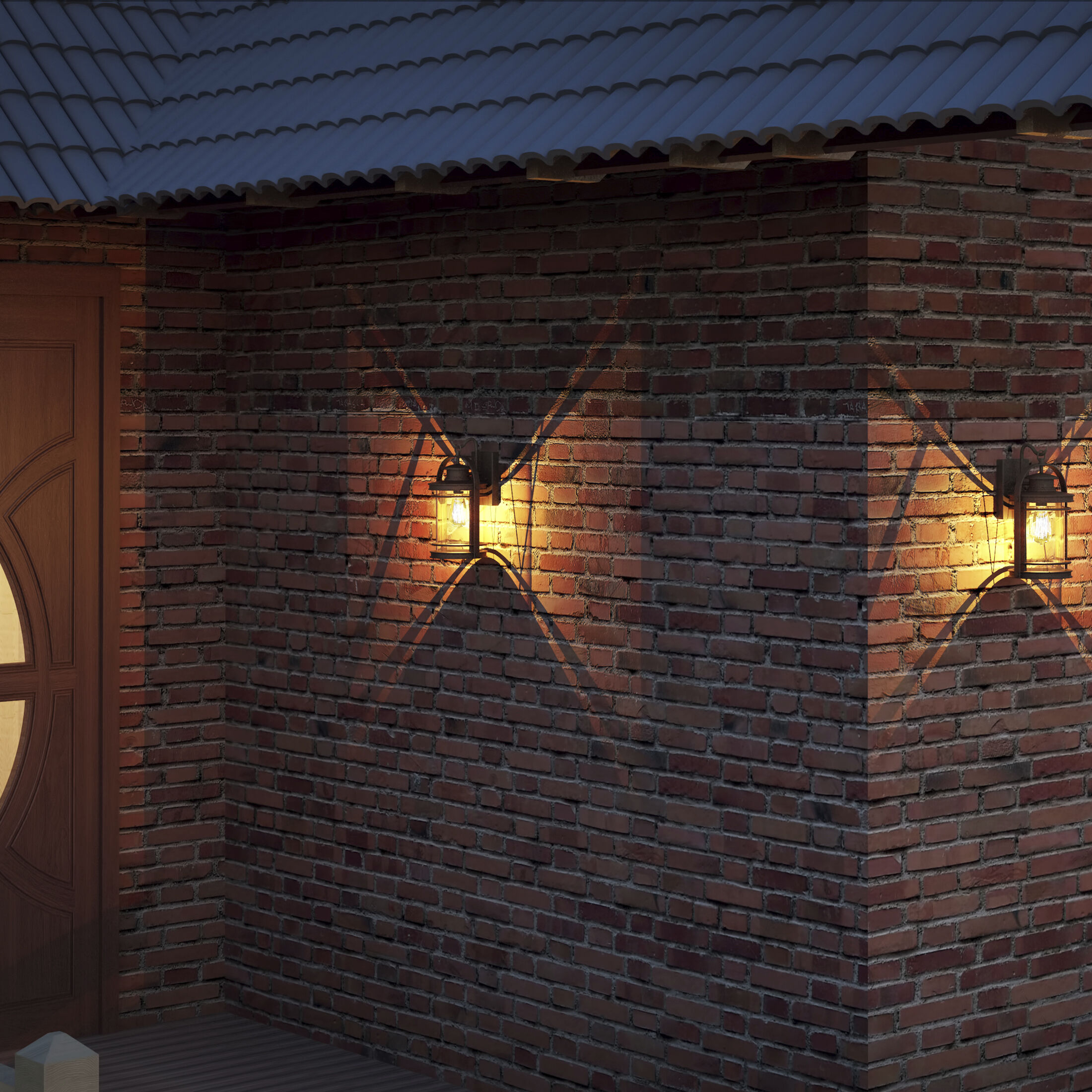 Booker 1 Light 15 inch Mystic Black Wall Lantern