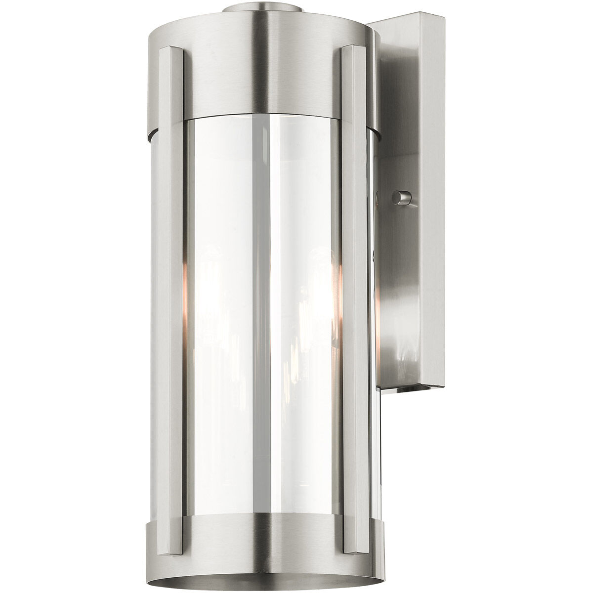 Sheridan 2 Light 16 inch Brushed Nickel Outdoor Wall Lantern