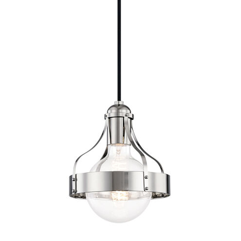 Violet 1 Light 7.5 inch Polished Nickel Pendant Ceiling Light