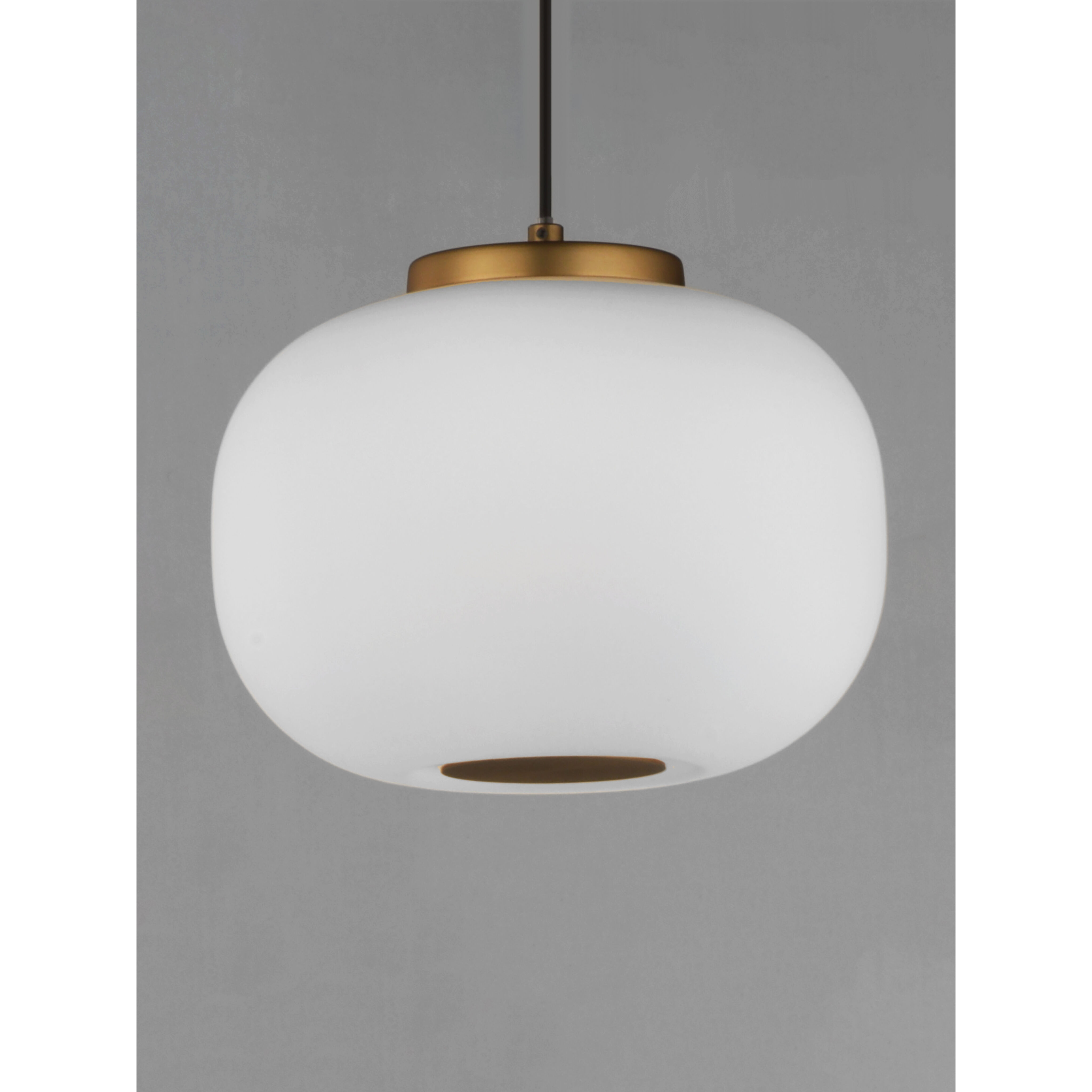 Soji LED 9 inch Black and Gold Single Pendant Ceiling Light