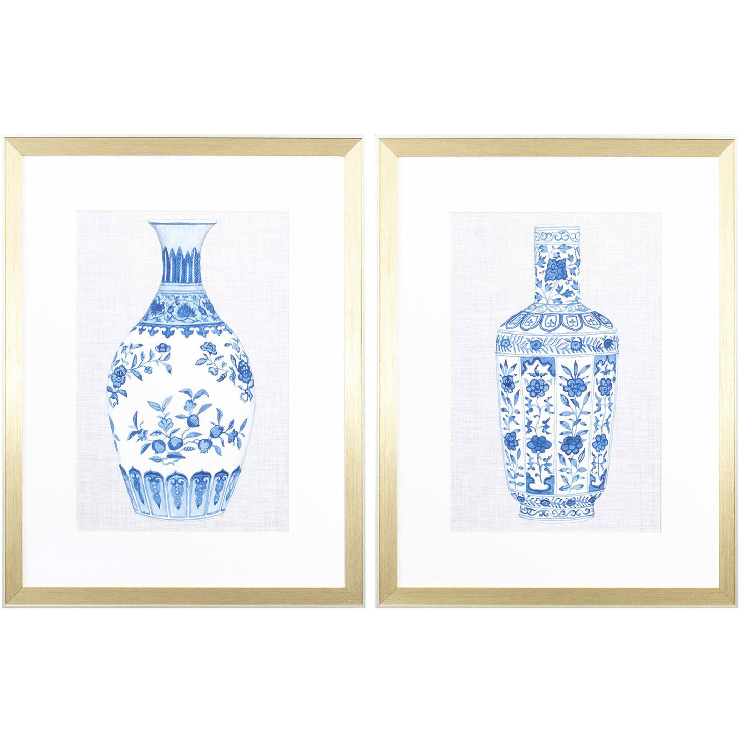 Ming Vase Blue and Neutral Framed Art, Propac