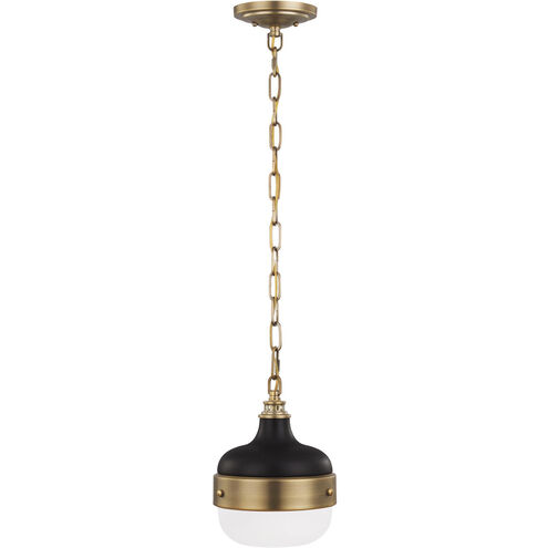 Cadence 1 Light 8 inch Dark Antique Brass / Matte Black Pendant Ceiling Light in Dark Antique Brass and Matte Black