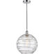 Edison Athens Deco Swirl 1 Light 12 inch Polished Chrome Mini Pendant Ceiling Light
