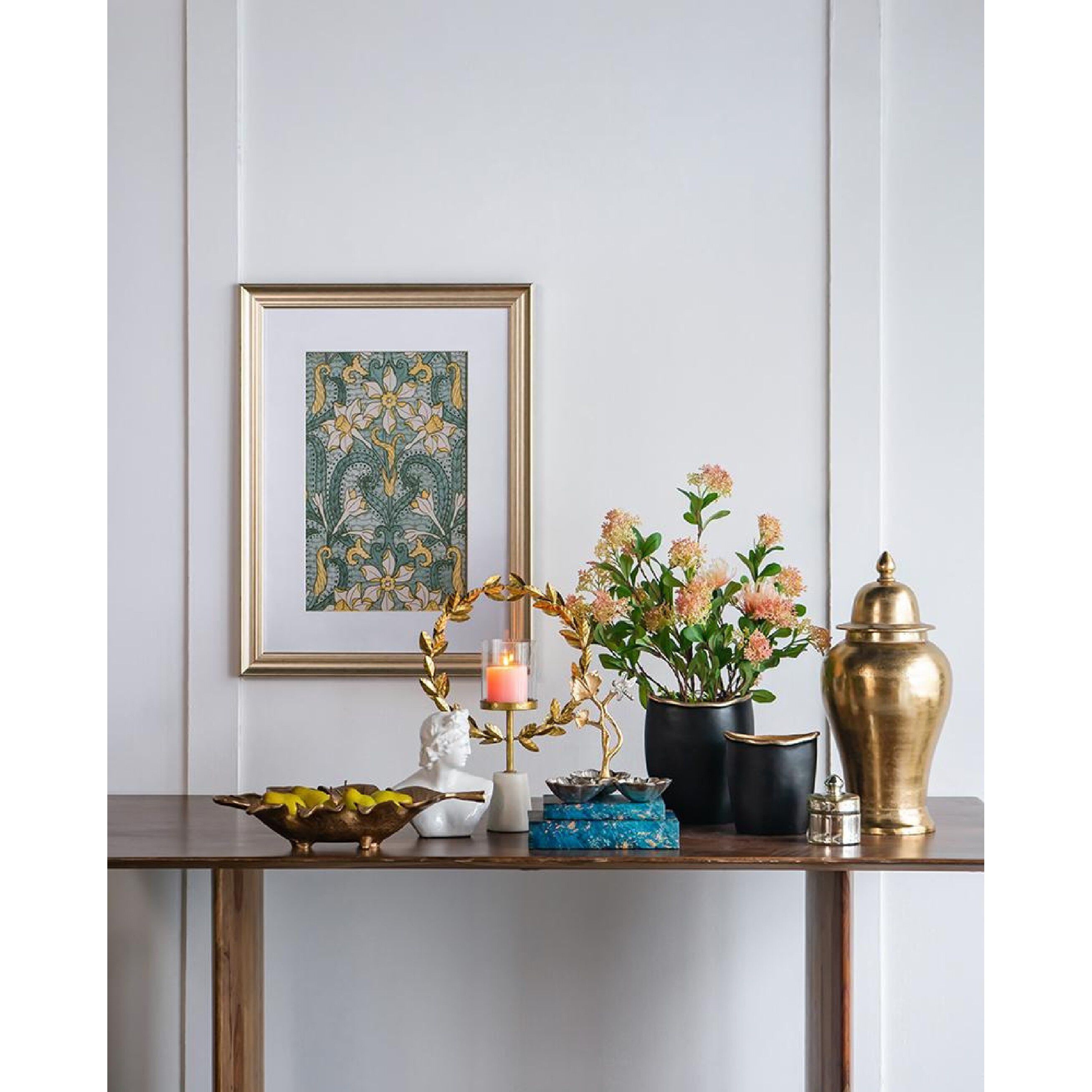 Smithsonian Gold and Yellow and Turquoise Wall Art, Floral