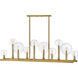 Alchemy 10 Light 48.25 inch Lacquered Brass Indoor Linear Chandelier Ceiling Light