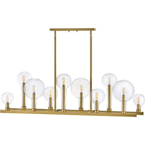 Alchemy 10 Light 48.25 inch Lacquered Brass Indoor Linear Chandelier Ceiling Light