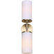 Kinslea 2 Light 6 inch Gold Vanity Light Wall Light in White Glass