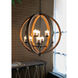 Anita 9 Light 31.5 inch Brown/Black Chandelier Ceiling Light in Natural