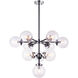 Maru 10 Light 30 inch Chrome Chandelier Ceiling Light in Chrome and Clear