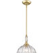 Audra 1 Light 11.75 inch Brushed Champagne Brass Pendant Ceiling Light