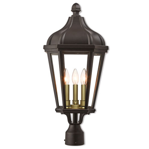 Morgan 3 Light 25 inch Bronze Outdoor Post Top Lantern