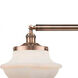 Franklin Restoration Large Oxford 3 Light 42 inch Antique Copper Island Light Ceiling Light in Matte White Glass, Franklin Restoration