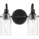Kavi 2 Light 12.5 inch Black Vanity Light Wall Light