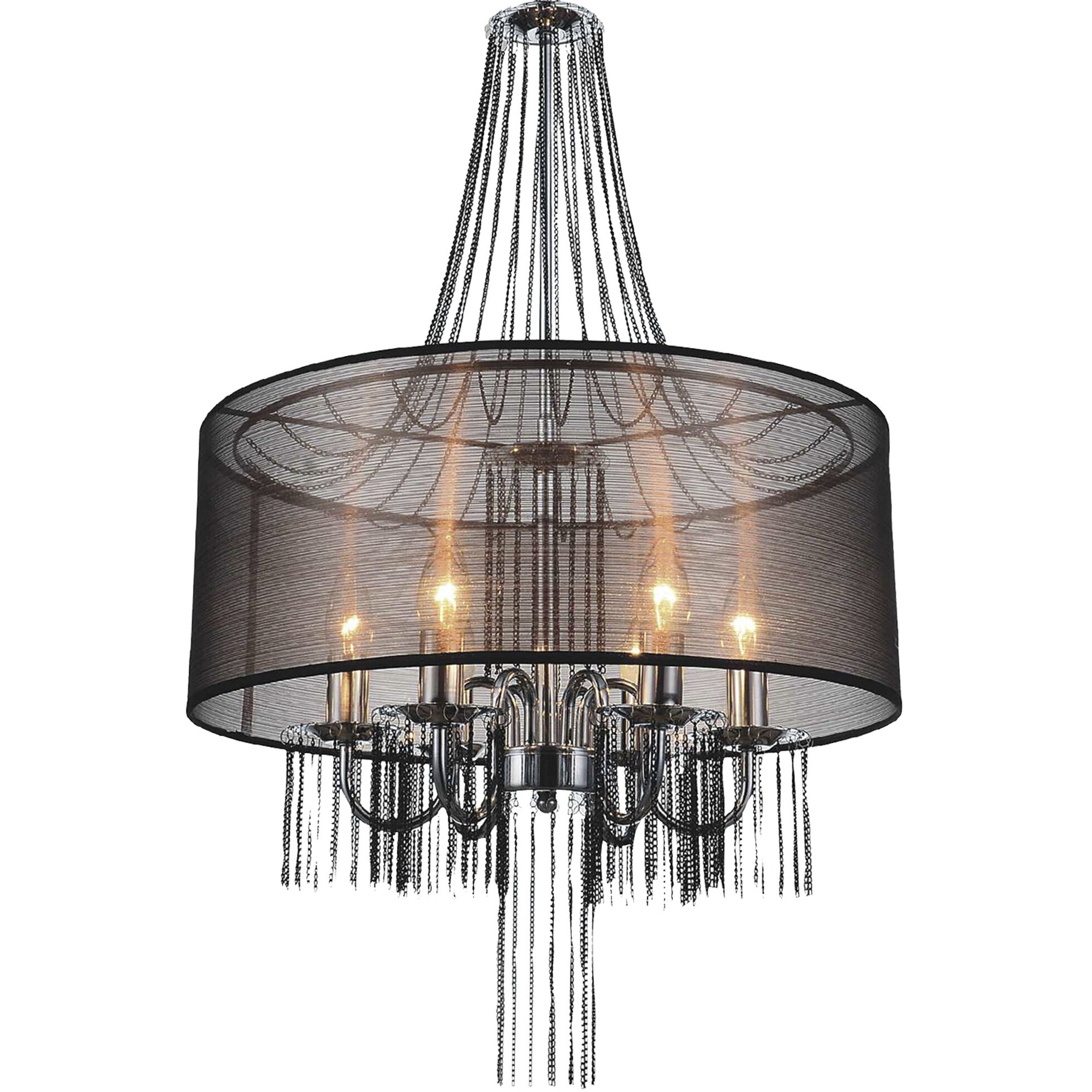 Amelia 6 Light 20 inch Chrome Drum Shade Chandelier Ceiling Light