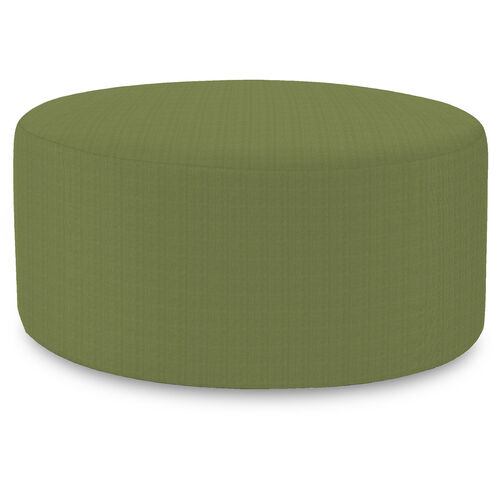 Universal 18 inch Seascape Moss Outdoor Round Ottoman with Slipcover