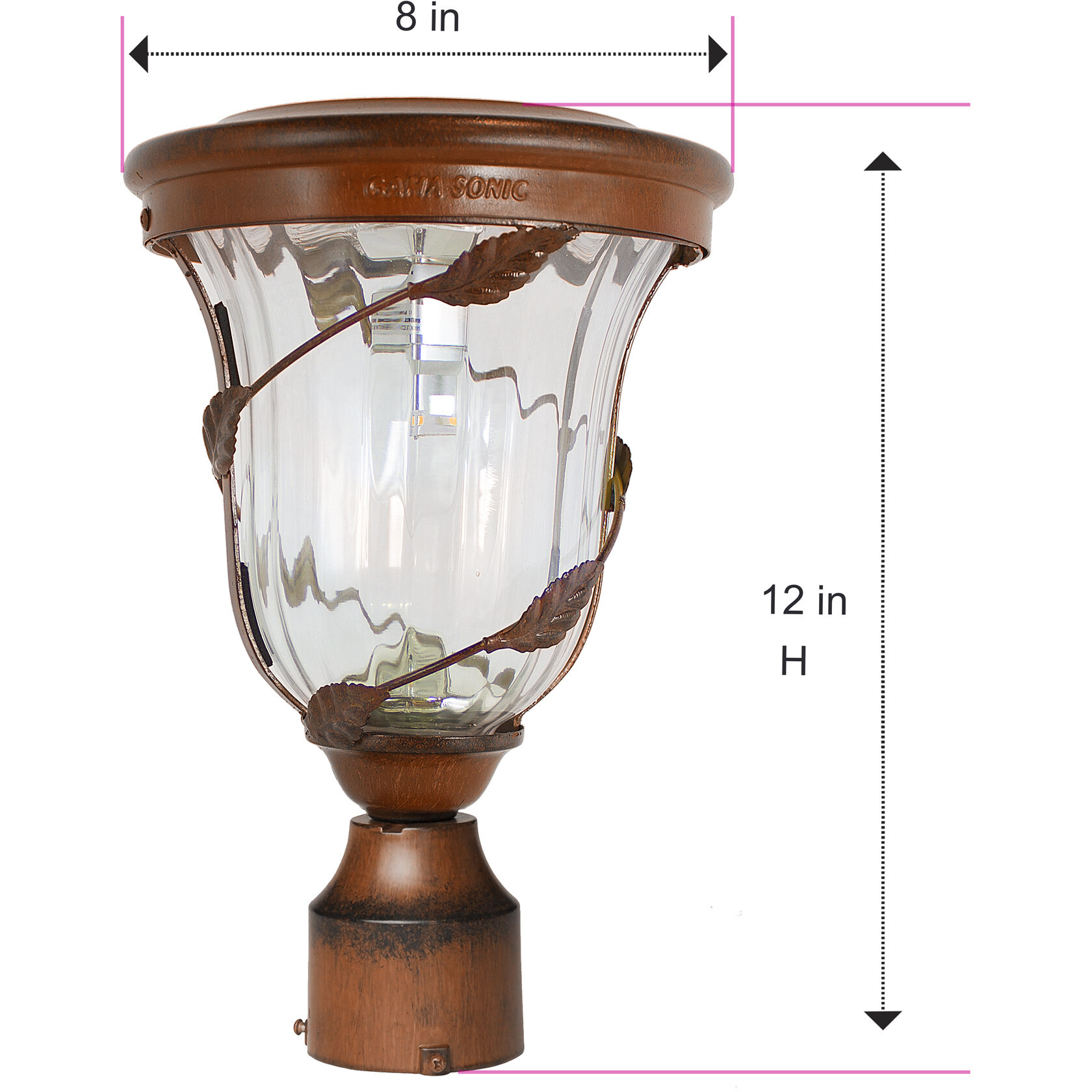 Flora LED 13 inch Antique Bronze Outdoor Post Light, Solar