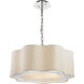 Villoy 6 Light 24 inch Polished Nickel with White Chandelier Ceiling Light