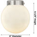 Franklin Restoration Beacon LED 6 inch Brushed Satin Nickel Flush Mount Ceiling Light in Seedy Glass