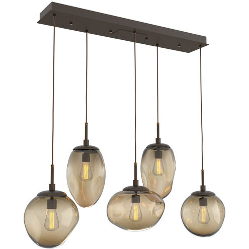 Cosmos Incandescent 5 Light 42.2 inch Flat Bronze Linear Pendant Ceiling Light in Bronze Cosmos, Multi-Port