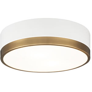Trydor 2 Light 12 inch White and Aged Gold Brass Ceiling Mount Ceiling Light