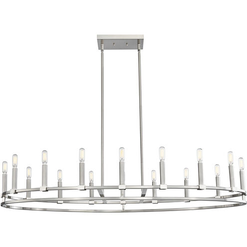Downtown Urban Lexington 16 Light 48 inch Satin Nickel Statement Chandelier Ceiling Light