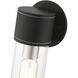 Atlantic 1 Light 4.5 inch Textured Black with Antique Silver Finish Accents ADA Outdoor Small ADA Wall Lantern Wall Light
