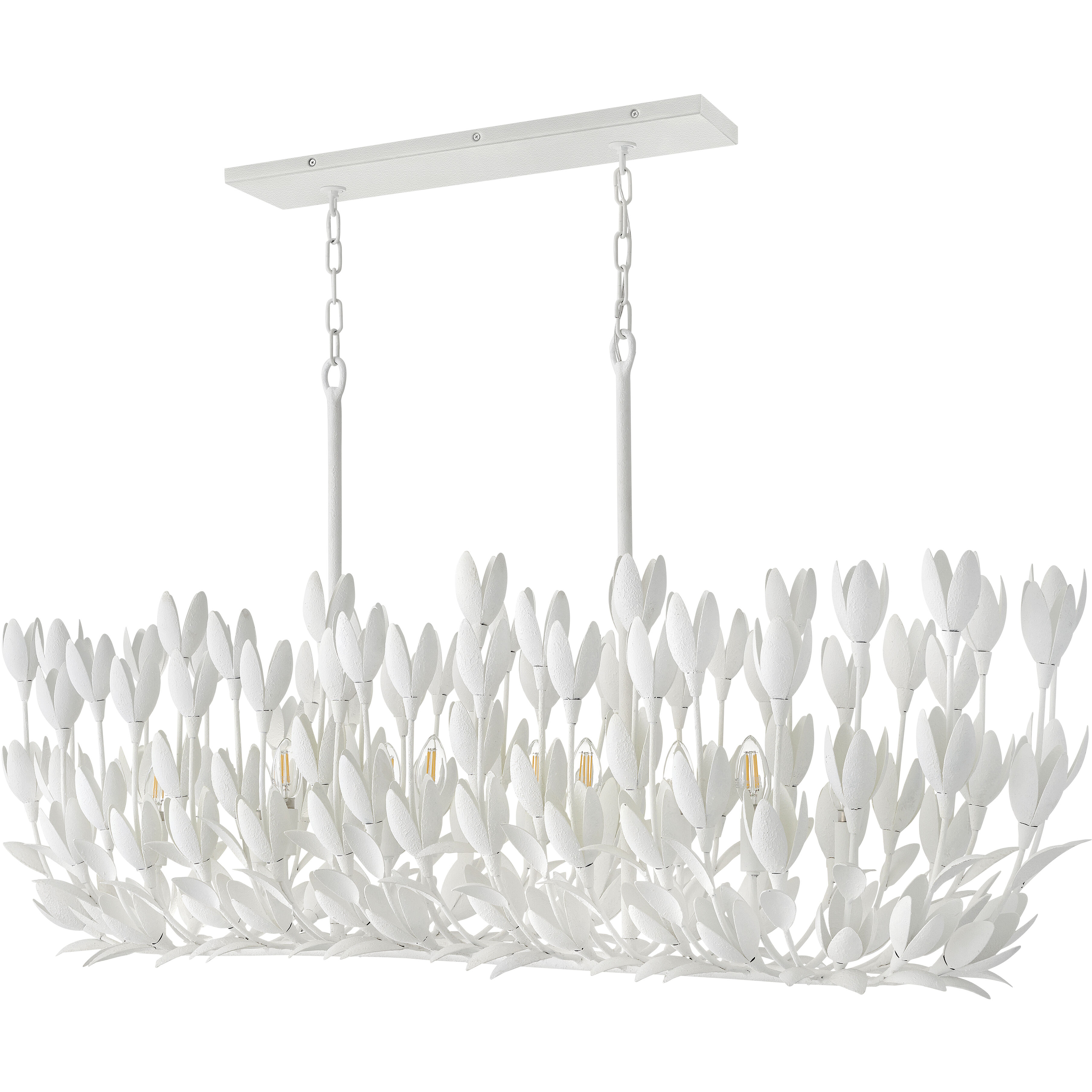 Lisa McDennon Flora 60 inch Textured Plaster Indoor Linear Chandelier Ceiling Light