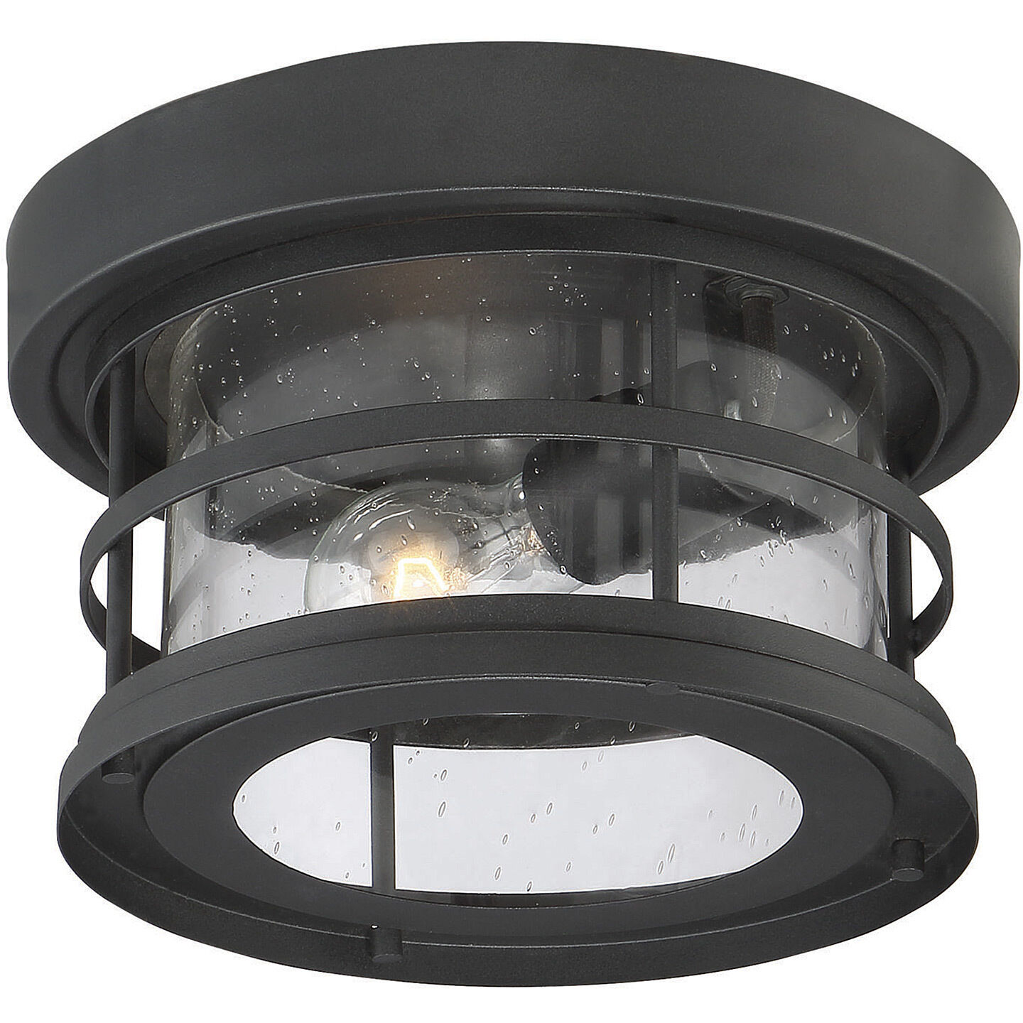 Barrett 1 Light 10 inch Black Outdoor Flush Mount