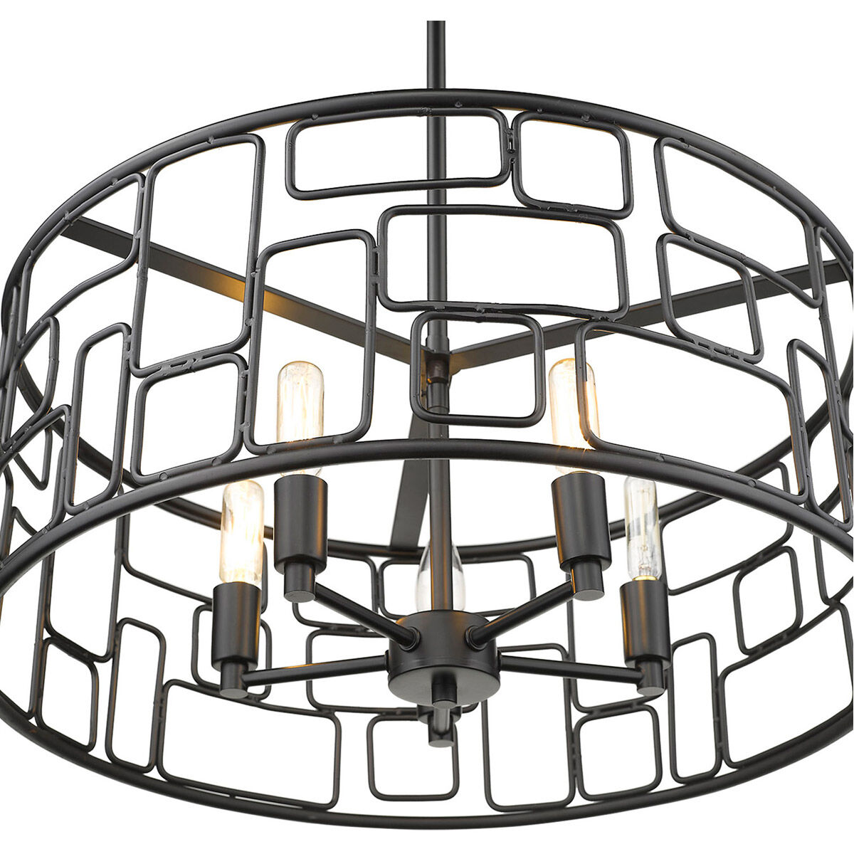 Amoret 5 Light 20 inch Matte Black Convertible Pendant Ceiling Light