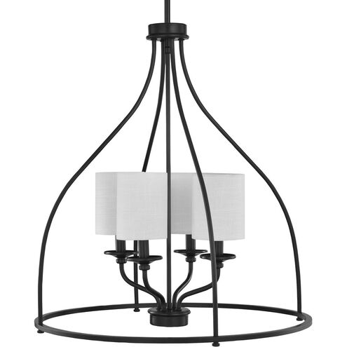 Bonita 4 Light 23 inch Matte Black Foyer Chandelier Ceiling Light, Design Series