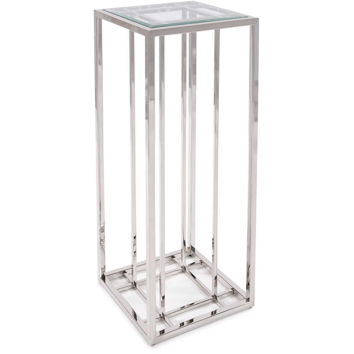 Echo 36 X 14 inch Polished Stainless Steel Pedestal Table