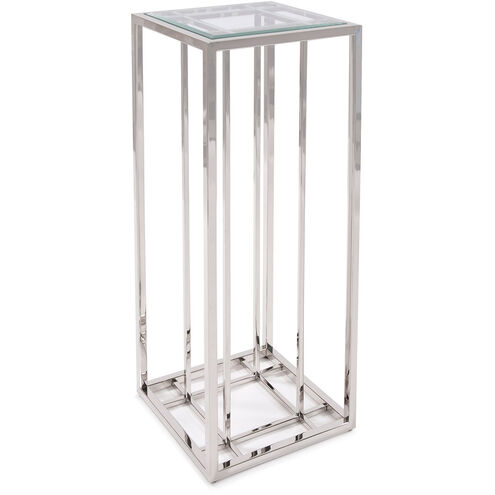 Echo 36 X 14 inch Polished Stainless Steel Pedestal Table