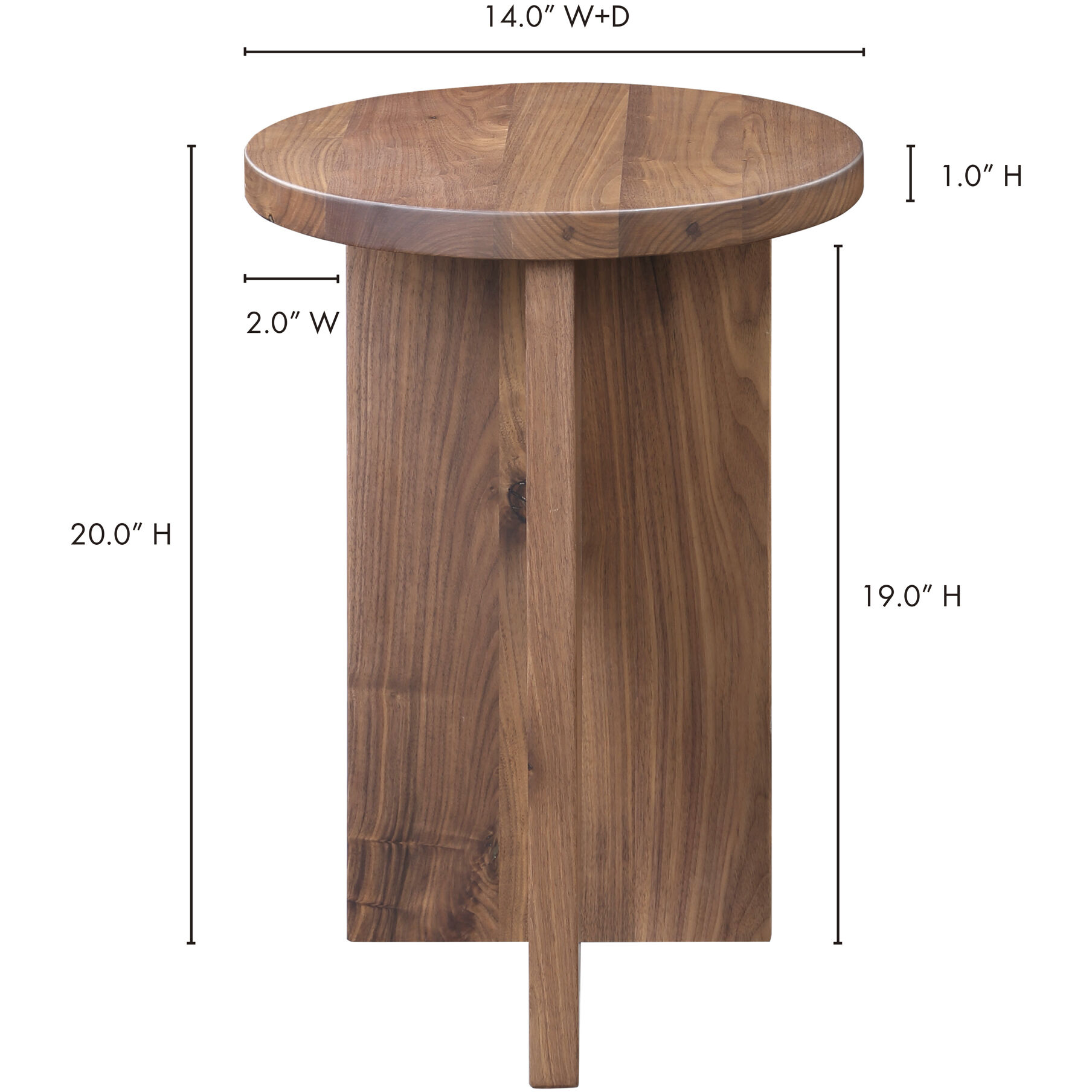 Grace 20 X 14 inch Walnut Accent Table in Brown