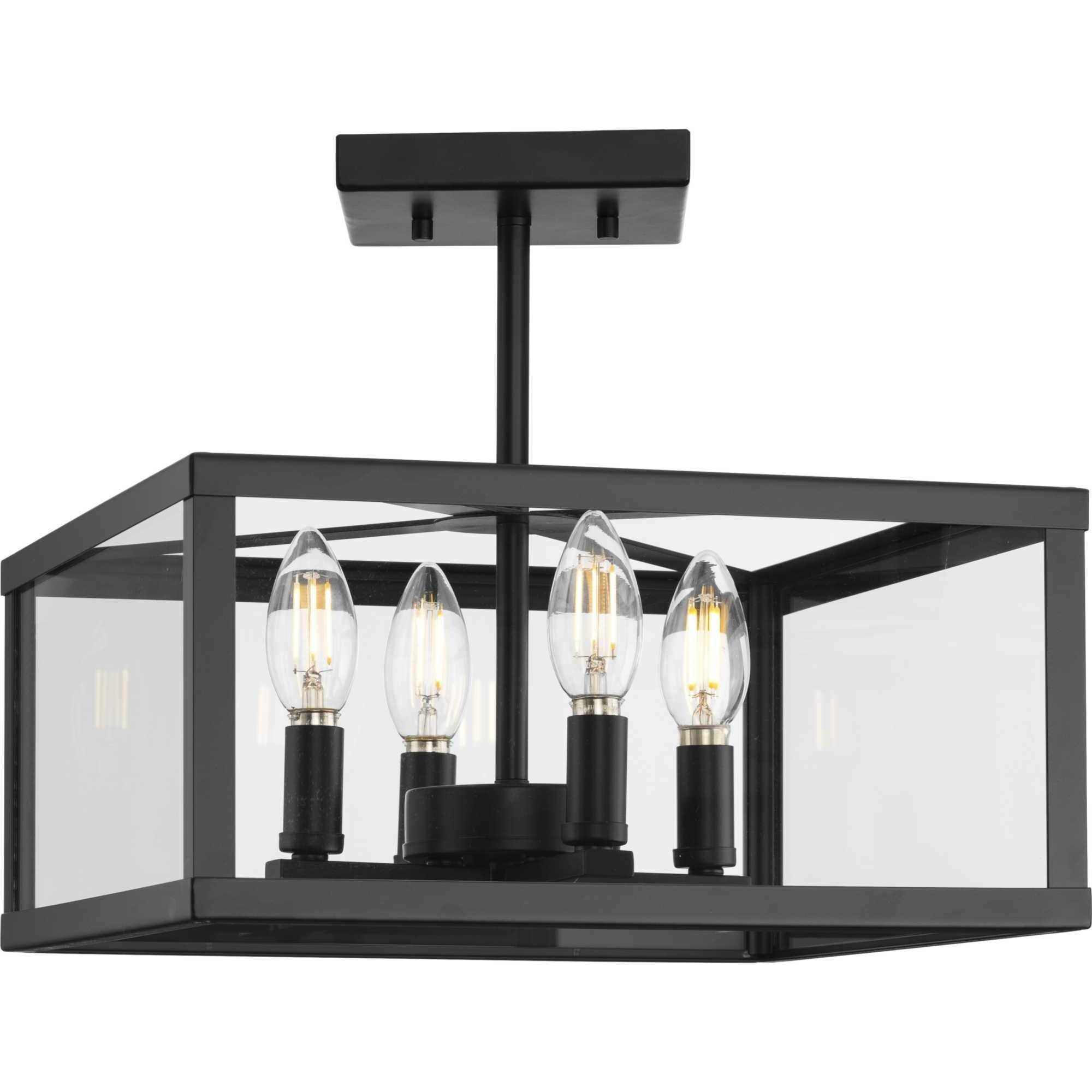 Matte black semi flush mount light shop