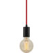 Gents 1 Light 4.4 inch Black/Red Pendant Ceiling Light