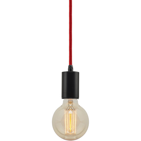 Gents 1 Light 4.4 inch Black/Red Pendant Ceiling Light
