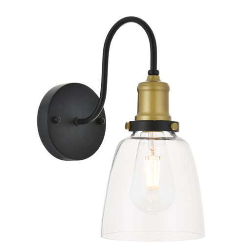 Aspinwall 1 Light 6 inch Brass and Black Wall Sconce Wall Light