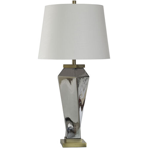Cameron 36.25 inch 100.00 watt Smoke Chrome and Brass Table Lamp Portable Light