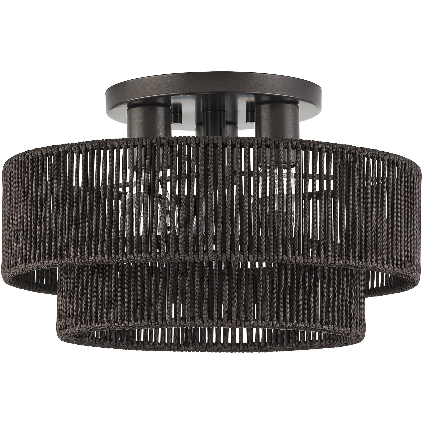 Acordia 3 Light 15 inch English Bronze Semi Flush Mount Ceiling Light, Large