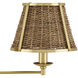 Deauville 25 inch 7 watt Natural and Polished Brass Desk Lamp Portable Light, Suzanne Duin Collection