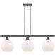 Ballston Athens LED 36 inch Matte Black Island Light Ceiling Light in Matte White Glass, Ballston