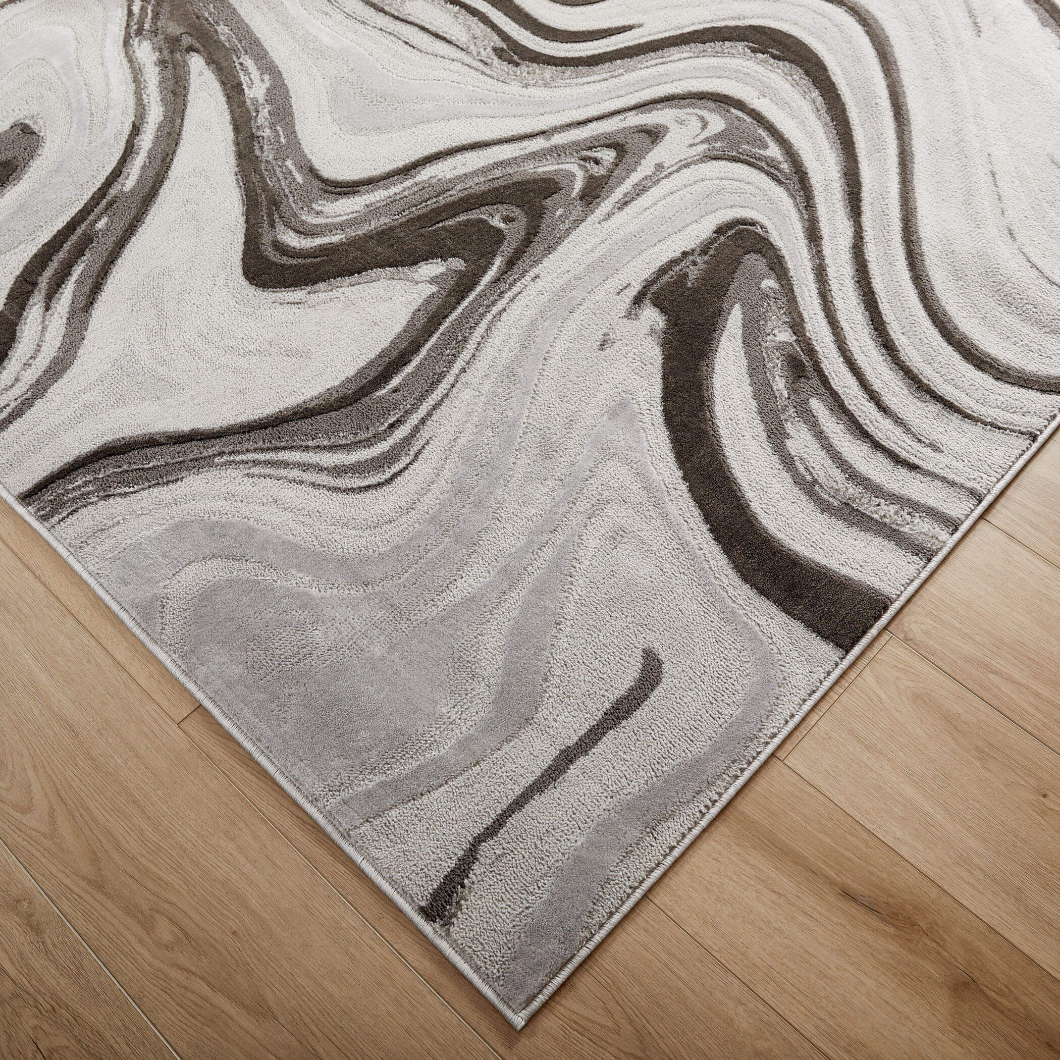 Ayda 90 X 63 inch Black/Grey Rug in 5 x 7