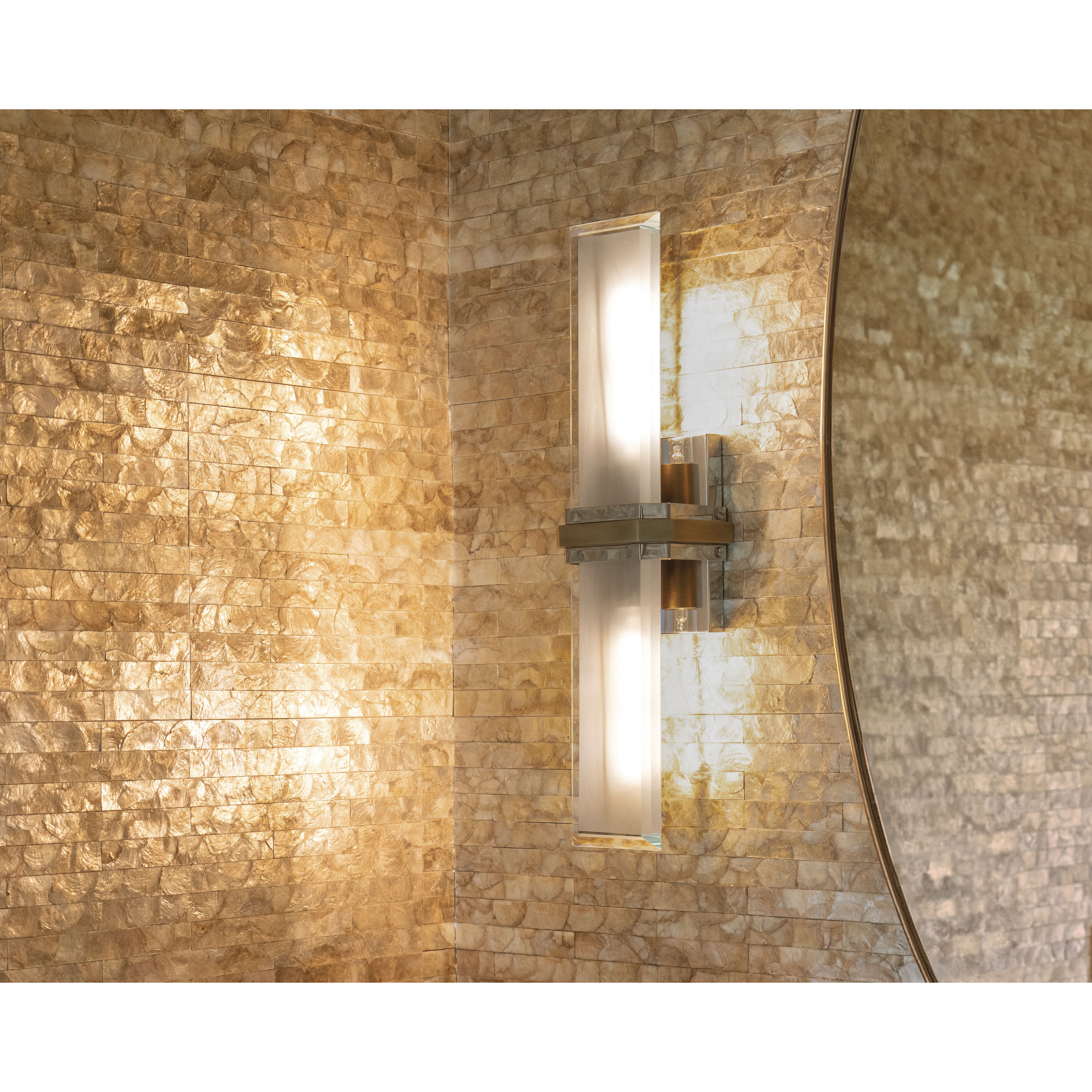 Kipton 2 Light 5.5 inch Polished Nickel with Heritage Brass Bath Light Wall Light