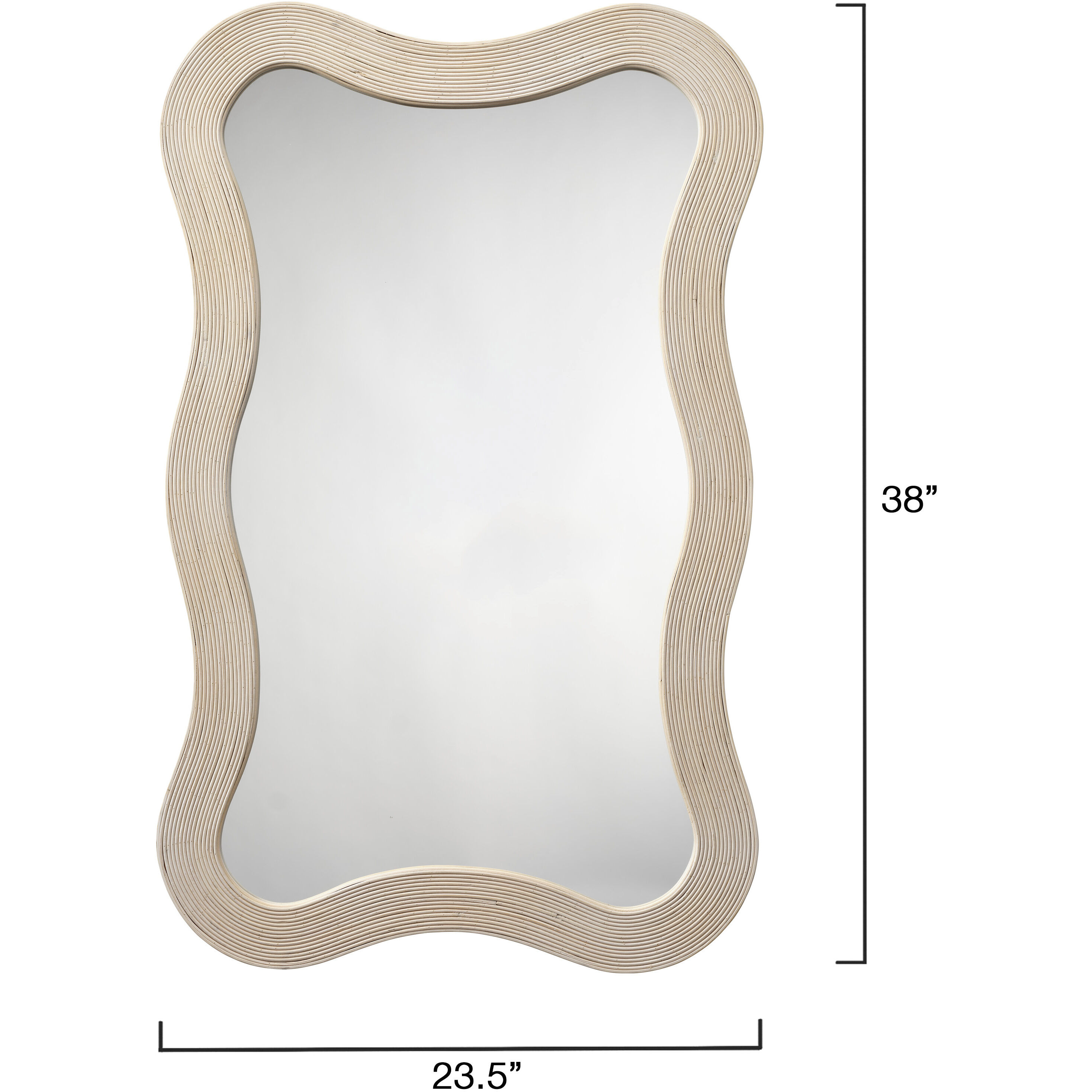 Dali 38 X 23.5 inch Cream Bamboo Mirror