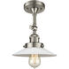Franklin Restoration Halophane LED 8.5 inch Brushed Satin Nickel Sconce Wall Light in Matte White Halophane Glass, Franklin Restoration