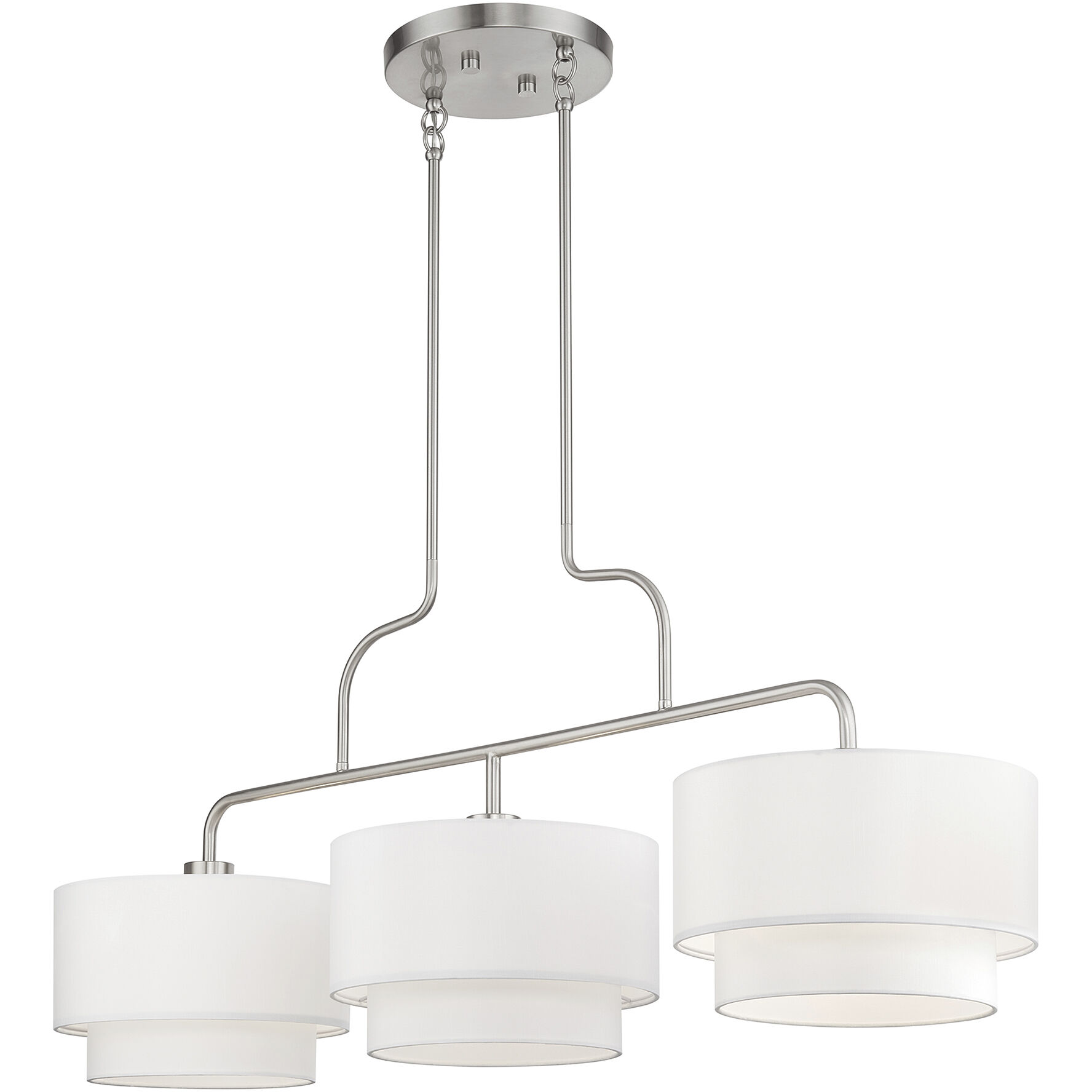 Manorwood 3 Light 49 inch Brushed Nickel Linear Chandelier Ceiling Light