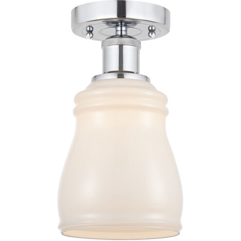 Edison Ellery 1 Light 5 inch Polished Chrome Semi-Flush Mount Ceiling Light in White
