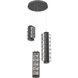Tessera LED 21.3 inch Graphite with Matte Black Multi-Pendant Ceiling Light