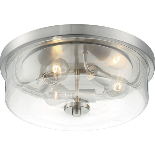 Sommerset 3 Light 15 inch Brushed Nickel Flush Mount Fixture Ceiling Light